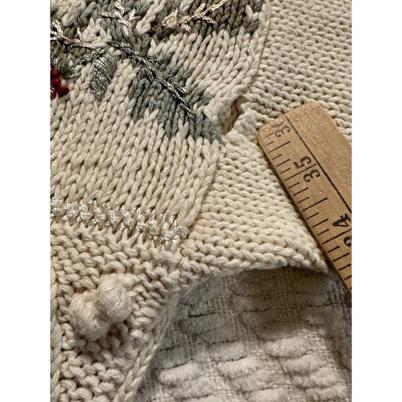 Tiara vintage pullover sweater floral embroidery long sleeve ramie cotton size M - Picture 7 of 10